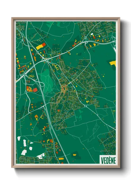 Une affiche de carte sur Vedène