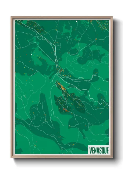 Une affiche de carte sur Venasque