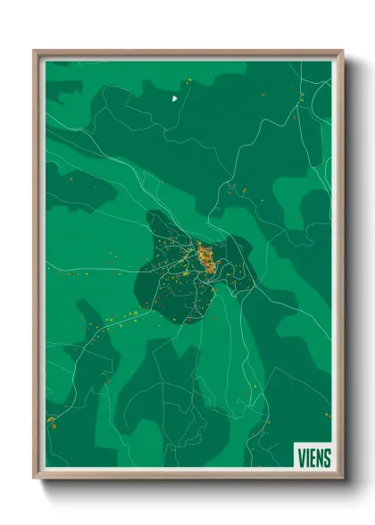 Une affiche de carte sur Viens