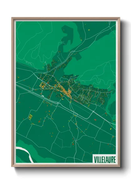 Une affiche de carte sur Villelaure