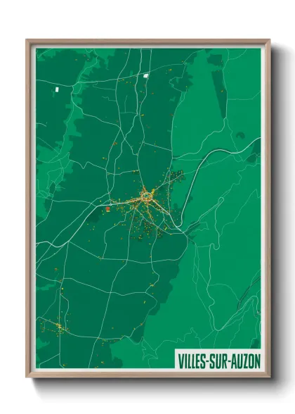 Une affiche de carte sur Villes-sur-Auzon