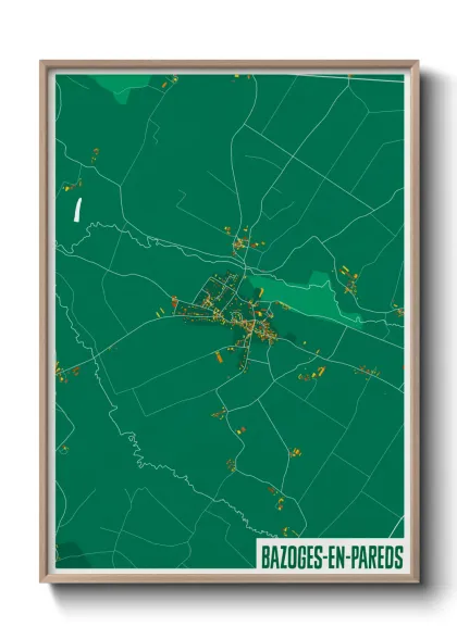 Une affiche de carte sur Bazoges-en-Pareds