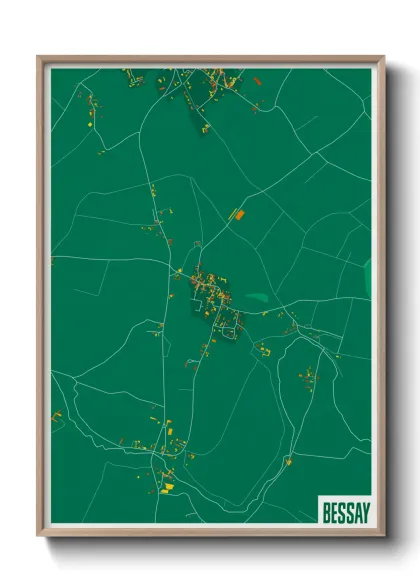 Une affiche de carte sur Bessay