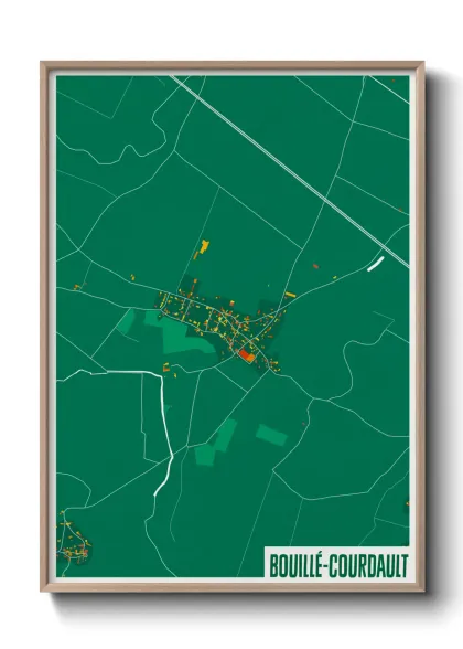 Une affiche de carte sur Bouillé-Courdault