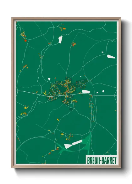 Une affiche de carte sur Breuil-Barret