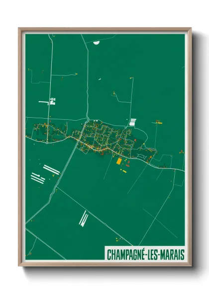 Une affiche de carte sur Champagné-les-Marais