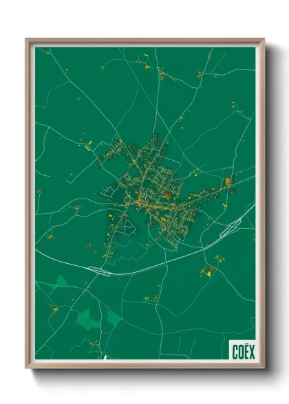 Une affiche de carte sur Coëx