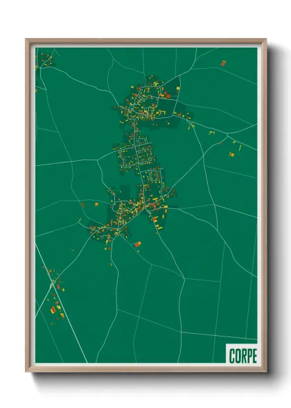 Une affiche de carte sur Corpe