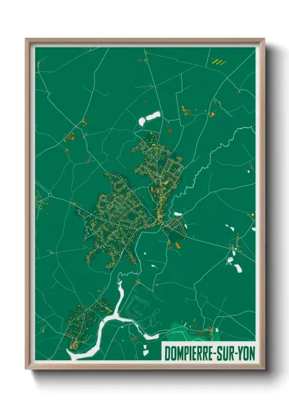 Une affiche de carte sur Dompierre-sur-Yon