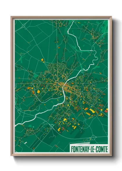 Une affiche de carte sur Fontenay-le-Comte