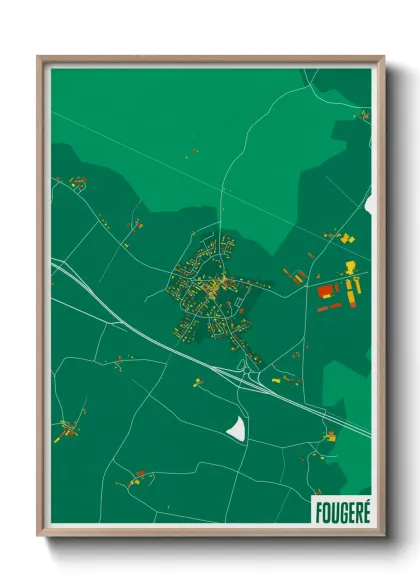 Une affiche de carte sur Fougeré