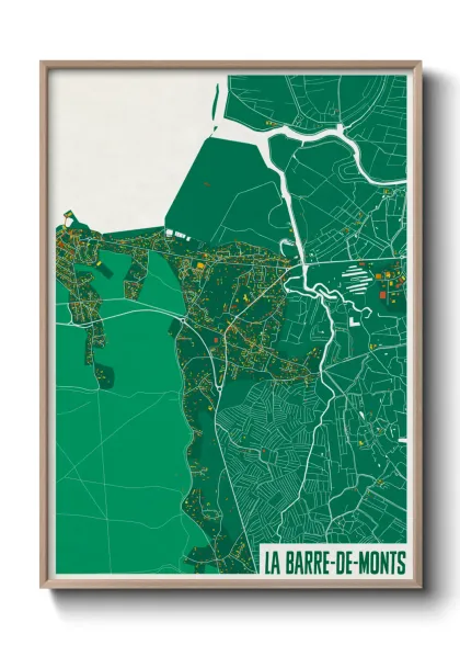 Une affiche de carte sur La Barre-de-Monts