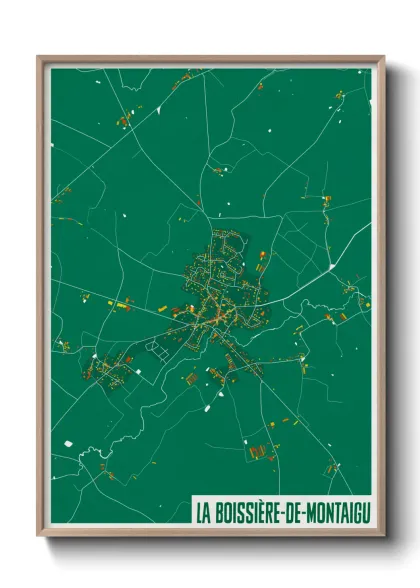 Une affiche de carte sur La Boissière-de-Montaigu