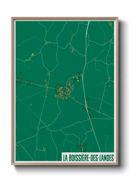 Une affiche de carte sur La Boissière-des-Landes