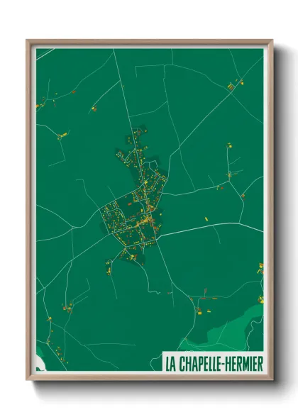 Une affiche de carte sur La Chapelle-Hermier