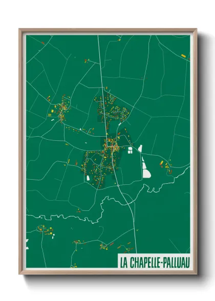 Une affiche de carte sur La Chapelle-Palluau