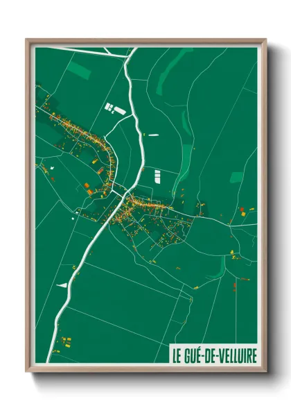 Une affiche de carte sur Le Gué-de-Velluire