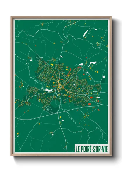 Une affiche de carte sur Le Poiré-sur-Vie