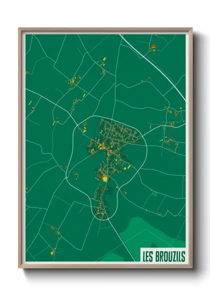Une affiche de carte sur Les Brouzils