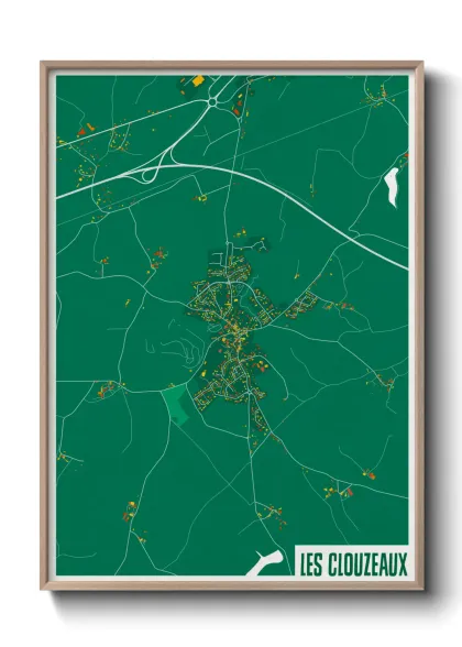 Une affiche de carte sur Les Clouzeaux