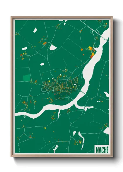Une affiche de carte sur Maché