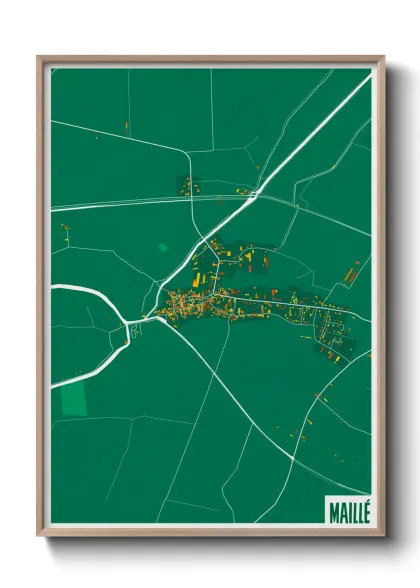 Une affiche de carte sur Maillé