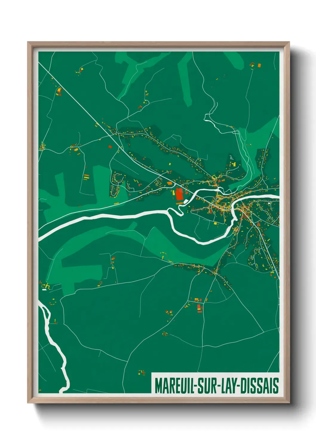 Un poster carte Mareuil-sur-Lay-Dissais