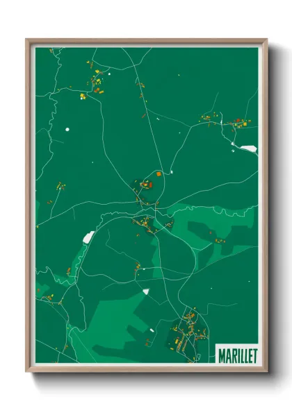 Une affiche de carte sur Marillet