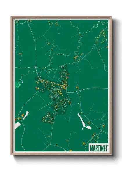 Une affiche de carte sur Martinet