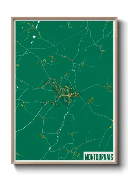 Une affiche de carte sur Montournais