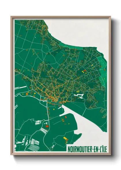 Une affiche de carte sur Noirmoutier-en-l'Île