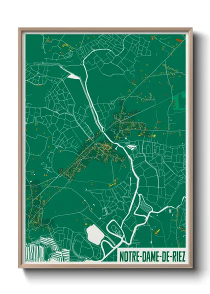 Une affiche de carte sur Notre-Dame-de-Riez