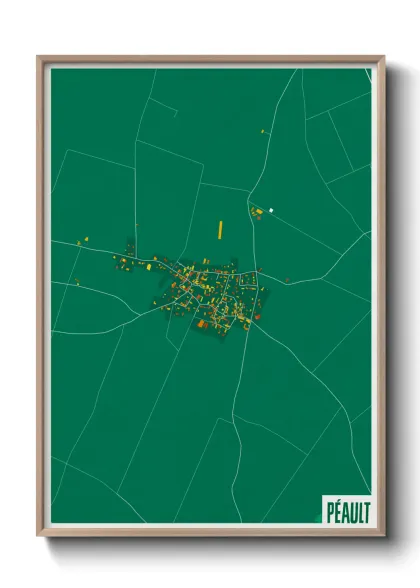 Une affiche de carte sur Péault