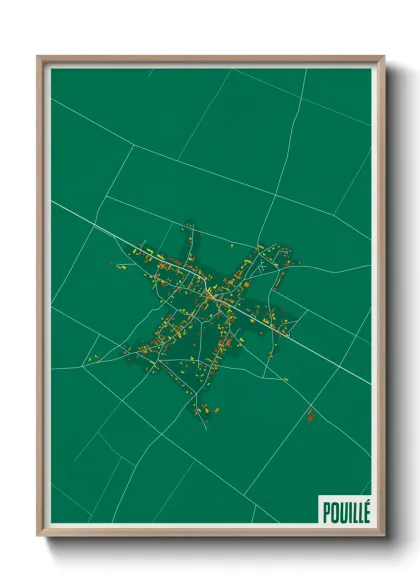 Une affiche de carte sur Pouillé