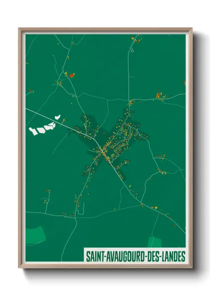 Une affiche de carte sur Saint-Avaugourd-des-Landes
