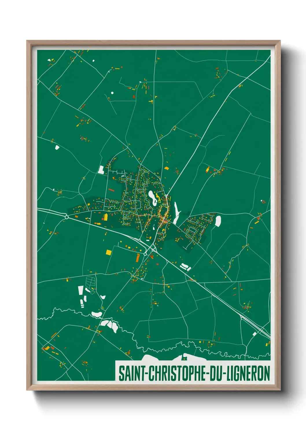 Un poster carte Saint-Christophe-du-Ligneron