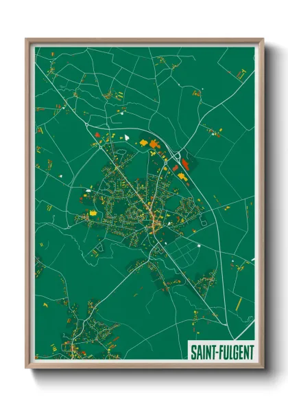 Une affiche de carte sur Saint-Fulgent