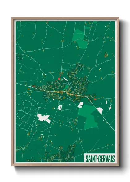Une affiche de carte sur Saint-Gervais
