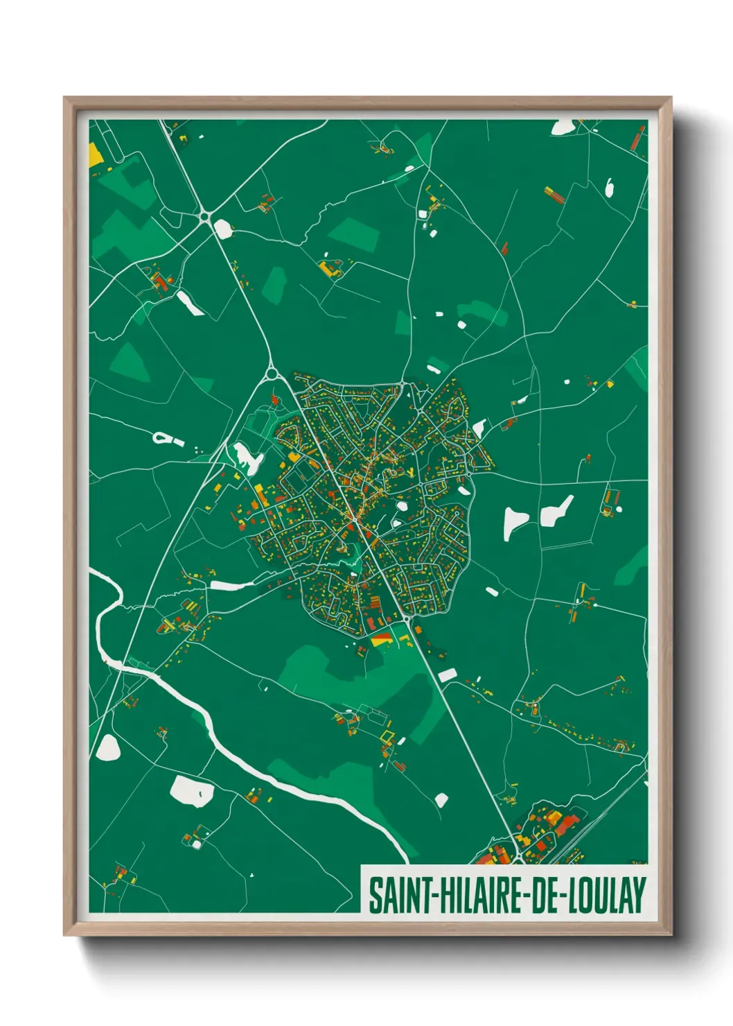 Un poster carte Saint-Hilaire-de-Loulay