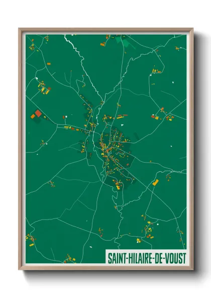 Une affiche de carte sur Saint-Hilaire-de-Voust