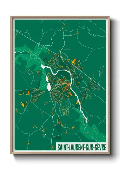 Une affiche de carte sur Saint-Laurent-sur-Sèvre