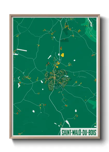 Une affiche de carte sur Saint-Malô-du-Bois