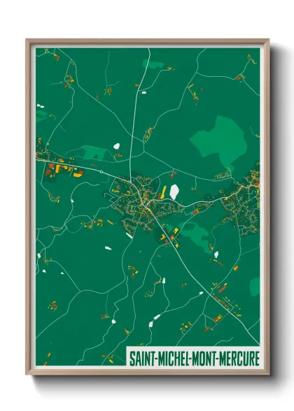Une affiche de carte sur Saint-Michel-Mont-Mercure