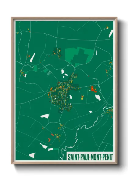 Une affiche de carte sur Saint-Paul-Mont-Penit