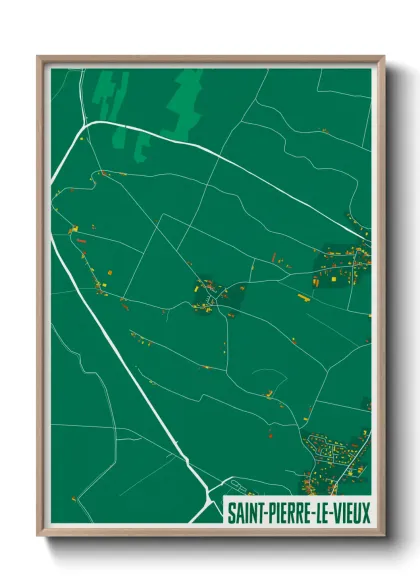 Une affiche de carte sur Saint-Pierre-le-Vieux