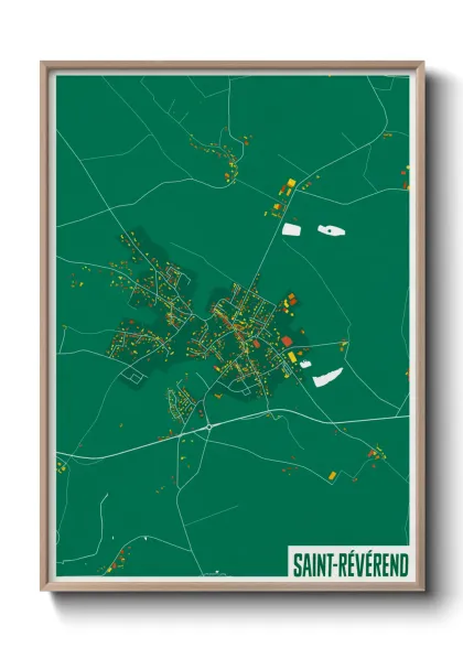 Une affiche de carte sur Saint-Révérend