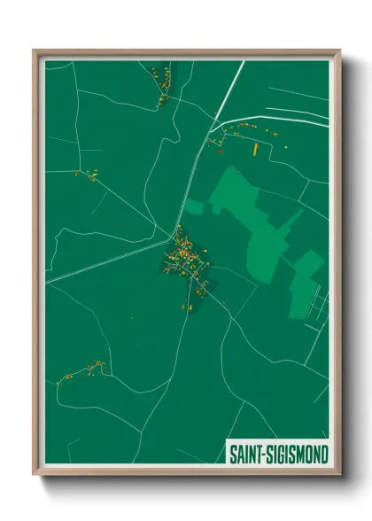 Une affiche de carte sur Saint-Sigismond