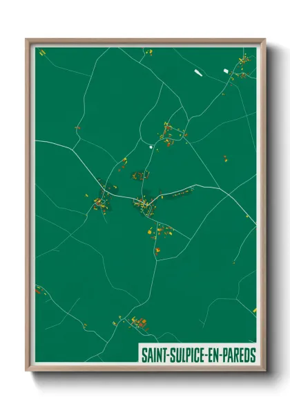 Une affiche de carte sur Saint-Sulpice-en-Pareds
