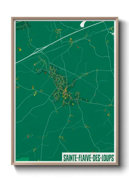 Une affiche de carte sur Sainte-Flaive-des-Loups