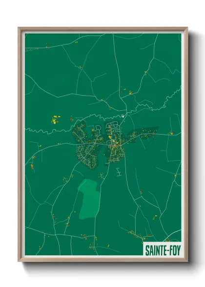 Une affiche de carte sur Sainte-Foy